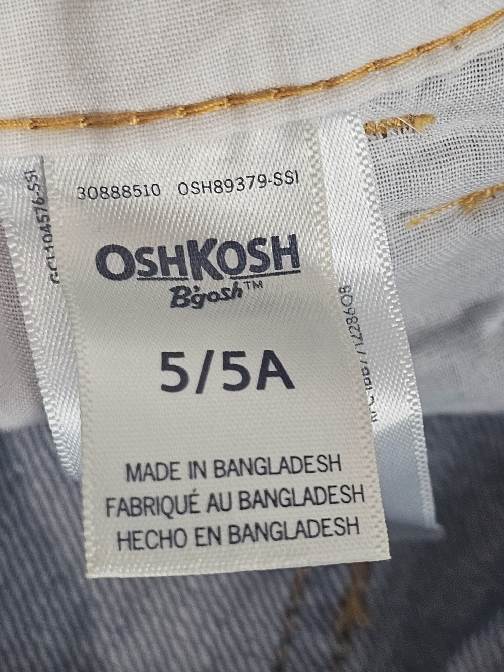 OshKosh B'gosh Girls Jean Overalls Shorts Size 5 Classic Vestbak Heritage Style - Picture 11 of 13